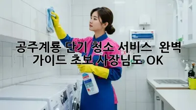 공주/계룡 단기 청소 서비스 ✨ 완벽 가이드: 초보 사장님도 OK!